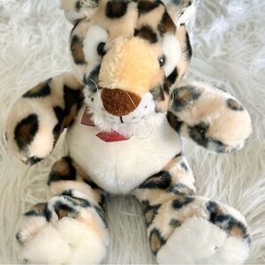 Jaguar Cat Plushy With Red Bow Circus Circus Excellent Condition 11” Tall